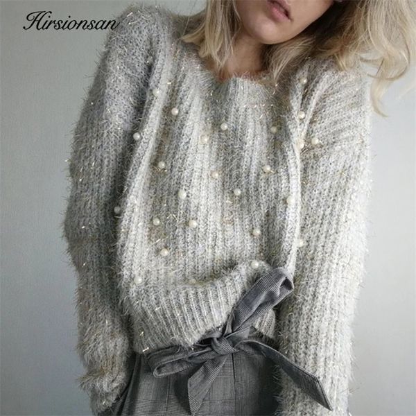 womens sweaters hirsionsan pearls beading sweater autumn winter shiny lurex knitted pullovers casual thicken warm pull femme 220906, White;black
womens sweaters hirsionsan pearls beading sweater autumn winter shiny lurex knitted pullovers casual thicken warm pull femme 220906, White;black