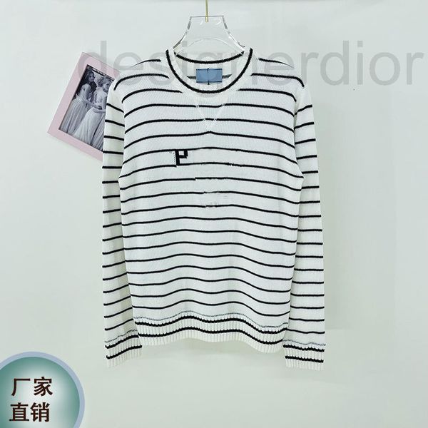 women's knits & tees designer autumn new round neck pullover long sleeve striped contrast color sweater letter embroidery age reducing, White
women's knits & tees designer autumn new round neck pullover long sleeve striped contrast color sweater letter embroidery age reducing, White
