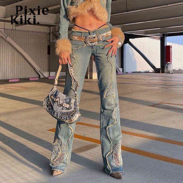women's jeans pixiekiki y2k embroidery low rise flare jeans woman streetwear 2000s hippy vintage pants women denim trousers p84-ff69 t2, Blue
women's jeans pixiekiki y2k embroidery low rise flare jeans woman streetwear 2000s hippy vintage pants women denim trousers p84-ff69 t2, Blue