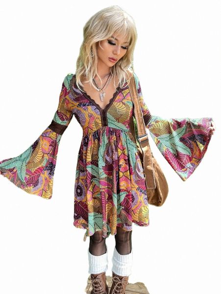 casual dresses grunge leaves print flounce sleeve knot front ruffle hem dress v2dg#, Black;gray
casual dresses grunge leaves print flounce sleeve knot front ruffle hem dress v2dg#, Black;gray