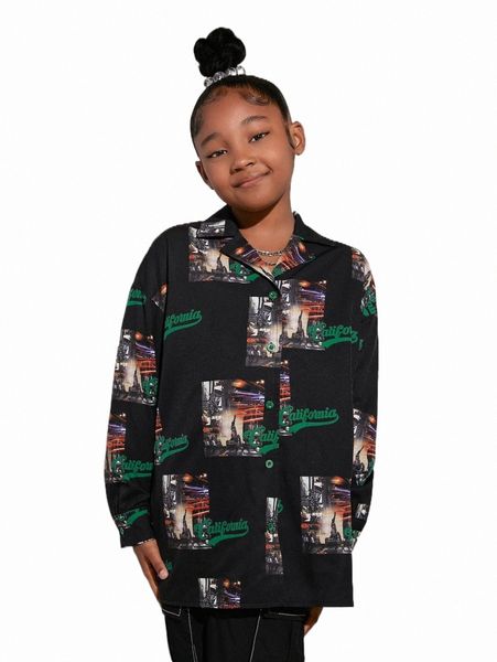 others apparel girls letter and graphic print drop shoulder shirt r8yx#, Black;white
others apparel girls letter and graphic print drop shoulder shirt r8yx#, Black;white