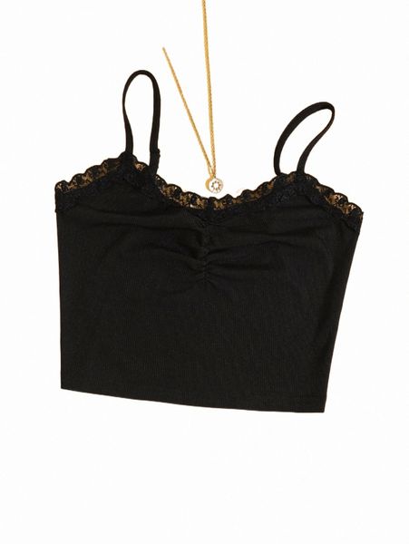 women's tanks & camis lace trim ruched rib-knit cami w7br#, White
women's tanks & camis lace trim ruched rib-knit cami w7br#, White