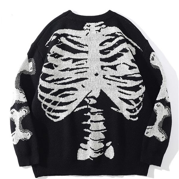 men's sweaters men oversized sweater black loose skeleton bone print women vintage retro knitted sweater autumn cotton pullover 220906, White;black
men's sweaters men oversized sweater black loose skeleton bone print women vintage retro knitted sweater autumn cotton pullover 220906, White;black