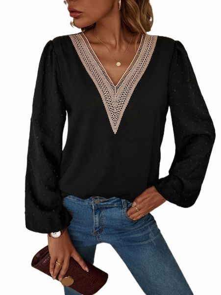 women's blouses & shirts guipure lace panel lantern sleeve blouse u3fl#, White
women's blouses & shirts guipure lace panel lantern sleeve blouse u3fl#, White