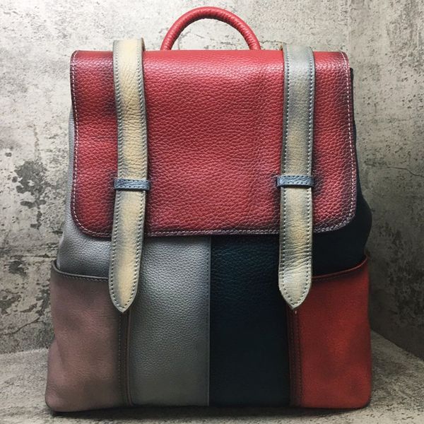 female genuine leather vintage women backpack hand painted splicing luxury designer bag famous brand ladies travel ms dual shoulder handbag
female genuine leather vintage women backpack hand painted splicing luxury designer bag famous brand ladies travel ms dual shoulder handbag