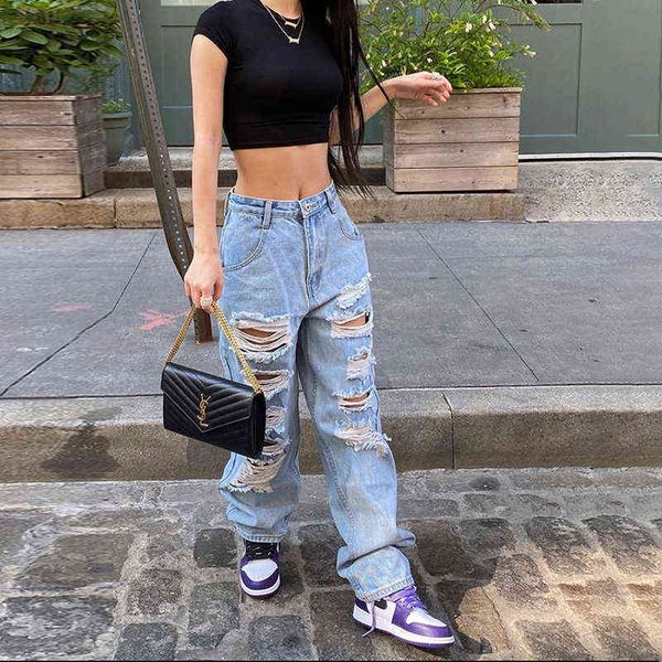 women's jeans distressed women's ripped denim jeans spring autumn high waist loose straight leg pants wide y2k street t220825, Blue
women's jeans distressed women's ripped denim jeans spring autumn high waist loose straight leg pants wide y2k street t220825, Blue