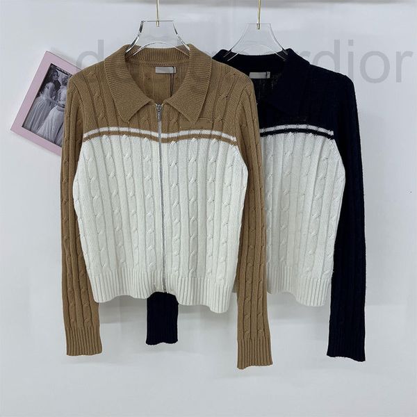 women's knits & tees designer early autumn new contrast polo neck sweater long sleeve niche design feeling slim zipper cardigan women f, White
women's knits & tees designer early autumn new contrast polo neck sweater long sleeve niche design feeling slim zipper cardigan women f, White