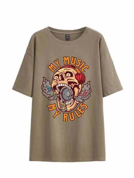 women's t-shirt x artinrhythm skull & slogan graphic drop shoulder tee z545#, White
women's t-shirt x artinrhythm skull & slogan graphic drop shoulder tee z545#, White