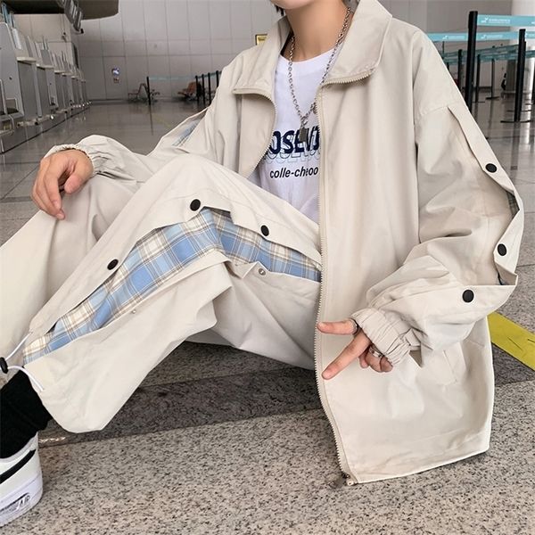 mens tracksuits autumn mens casual coat pants set contrast loose breasted jacket twopiece 220906, Gray
mens tracksuits autumn mens casual coat pants set contrast loose breasted jacket twopiece 220906, Gray