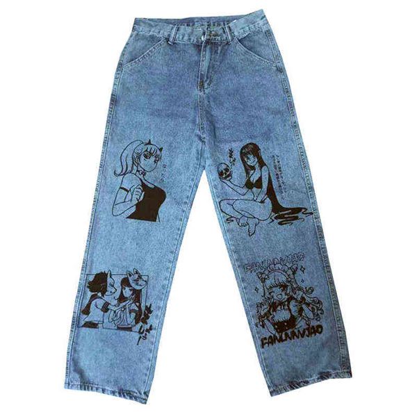 women's jeans vintage washed women streetwear harajuku cartoon anime print fashion girl loose wide leg pants cotton t220825, Blue
women's jeans vintage washed women streetwear harajuku cartoon anime print fashion girl loose wide leg pants cotton t220825, Blue