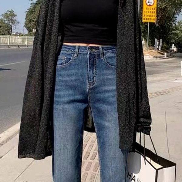 women s jeans f girls women straight leg ankle length all match casual denim trousers 4 colors students daily street do old bf 220907, Blue
women s jeans f girls women straight leg ankle length all match casual denim trousers 4 colors students daily street do old bf 220907, Blue