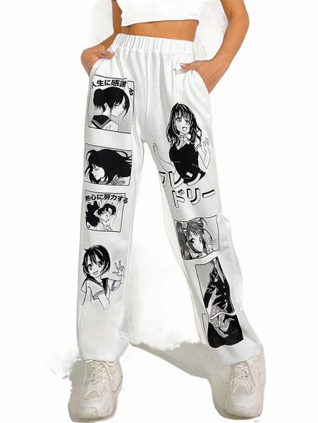 women's pants & capris figure graphic slant pocket sweatpants 34qo#, Black;white