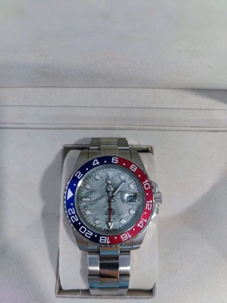 with original box mens watches 40mm automatic mechanical watch stainless steel blue red ceramic sapphire wristwatches super luminous montre, Slivery;brown
with original box mens watches 40mm automatic mechanical watch stainless steel blue red ceramic sapphire wristwatches super luminous montre, Slivery;brown