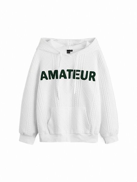women's hoodies & sweatshirts mod letter patched pouch pocket textured hoodie 034j#, Black
women's hoodies & sweatshirts mod letter patched pouch pocket textured hoodie 034j#, Black