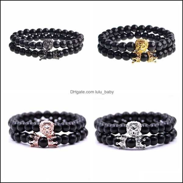 beaded strands 2 pcs/set animal king lion head black onyx agate bracelet natural stone crown couple braclet sets for me dhseller2010 dhi0l
beaded strands 2 pcs/set animal king lion head black onyx agate bracelet natural stone crown couple braclet sets for me dhseller2010 dhi0l