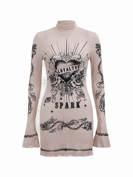 casual dresses grunge letter & floral print mock neck split side tee dress e3qa#, Black;gray
casual dresses grunge letter & floral print mock neck split side tee dress e3qa#, Black;gray
