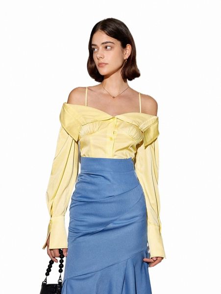 women's blouses & shirts cold shoulder ruched bust blouse 03as#, White