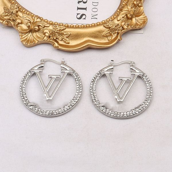 simple gold plated sier brand designers round letters hoop stud geometric famous women crystal rhinestone big small earring wedding, Golden;silver
simple gold plated sier brand designers round letters hoop stud geometric famous women crystal rhinestone big small earring wedding, Golden;silver