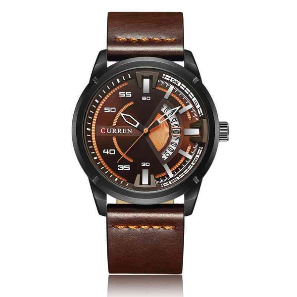 wristwatches 8298 belt calendar men's waterproof quartz leisure sports watch 220907, Slivery;brown
wristwatches 8298 belt calendar men's waterproof quartz leisure sports watch 220907, Slivery;brown