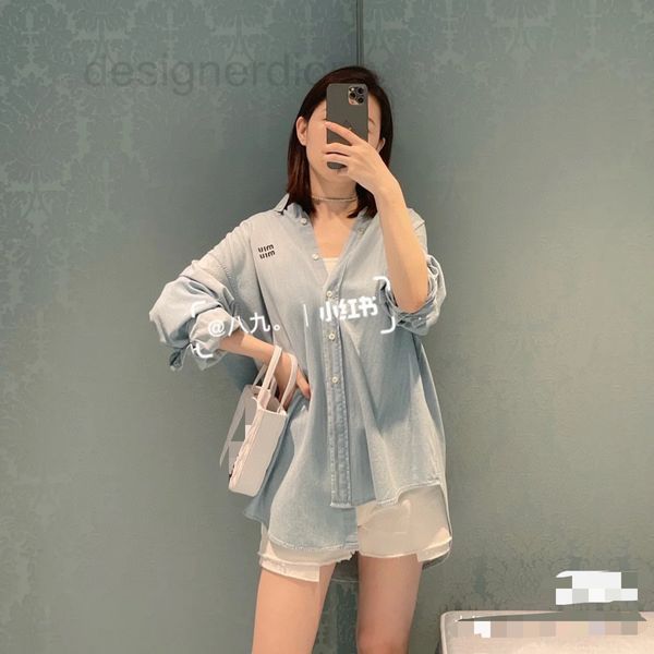 women's jackets designer mium22 spring and summer coat two worn jeans shirt nostalgic style denim blue embroidered letters wheo, Black;brown
women's jackets designer mium22 spring and summer coat two worn jeans shirt nostalgic style denim blue embroidered letters wheo, Black;brown
