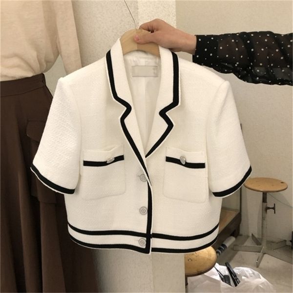 women's wool blends temperament korean tweed white short sleeve women's jacket crop fashion summer slim black suits woolen cardiga
women's wool blends temperament korean tweed white short sleeve women's jacket crop fashion summer slim black suits woolen cardiga