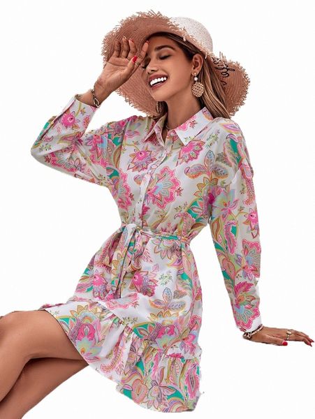 casual dresses floral print drop shoulder ruffle hem belted shirt dress m2kn#, Black;gray
casual dresses floral print drop shoulder ruffle hem belted shirt dress m2kn#, Black;gray