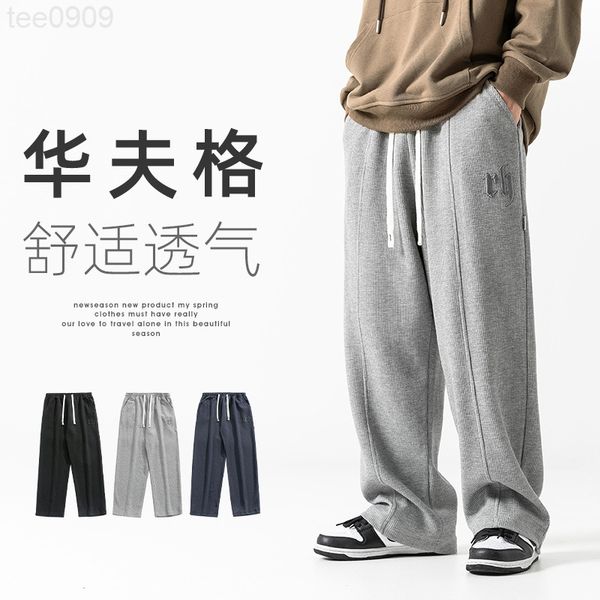 2022 pants autumn new waffle casual pants fashion brand embroidered straight tube pants, Black
2022 pants autumn new waffle casual pants fashion brand embroidered straight tube pants, Black