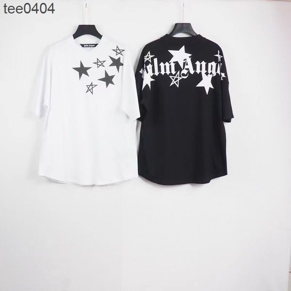 trendy pa palm tee angel bat sleeve drop shoulder black and white star big letter print short sleeve couple double letter t shirt, White;black
trendy pa palm tee angel bat sleeve drop shoulder black and white star big letter print short sleeve couple double letter t shirt, White;black