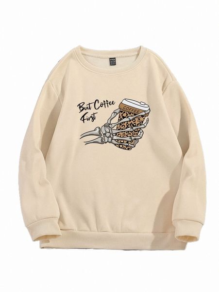 women's hoodies & sweatshirts skeleton and slogan graphic sweatshirt a7ov#, Black
women's hoodies & sweatshirts skeleton and slogan graphic sweatshirt a7ov#, Black