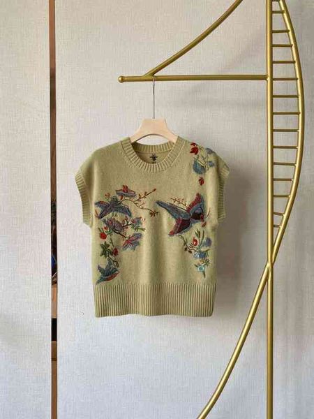 women's knits tees luxury fashion item qixi series magpie branch heavy industry embroidery cashmere vest sleeveless knitted, White
women's knits tees luxury fashion item qixi series magpie branch heavy industry embroidery cashmere vest sleeveless knitted, White