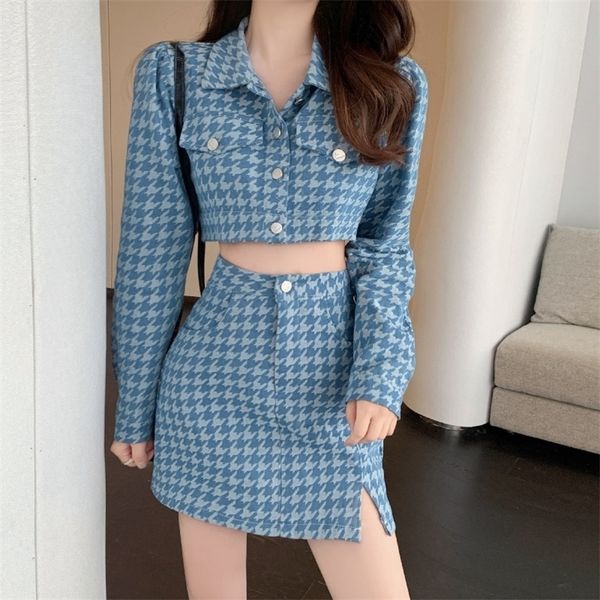 two piece dress houndstooth vintage suits women crop lapel short jacket coat bodycon skirts sets fashion 2 outfit chic autumn 220906, White
two piece dress houndstooth vintage suits women crop lapel short jacket coat bodycon skirts sets fashion 2 outfit chic autumn 220906, White