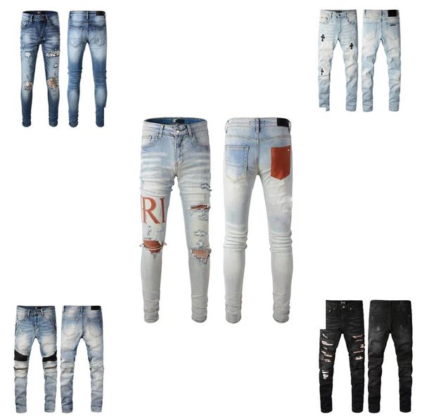 designer badge rips stretch black distressed ripped skinny eans slim motorcycle moto biker causal denim hip hop, Blue
designer badge rips stretch black distressed ripped skinny eans slim motorcycle moto biker causal denim hip hop, Blue