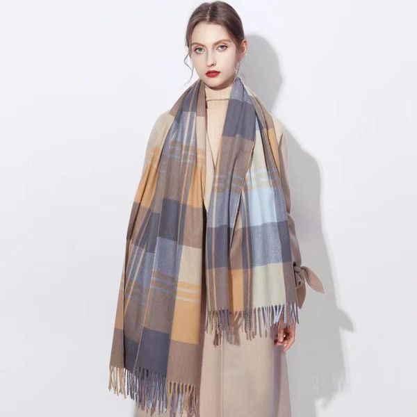 fashion luxury scarves designer cotten scarf designer schal sciarpa foulard echarpe cashmere scarfs for women classic autumn and winter chri, Blue;gray 
fashion luxury scarves designer cotten scarf designer schal sciarpa foulard echarpe cashmere scarfs for women classic autumn and winter chri, Blue;gray