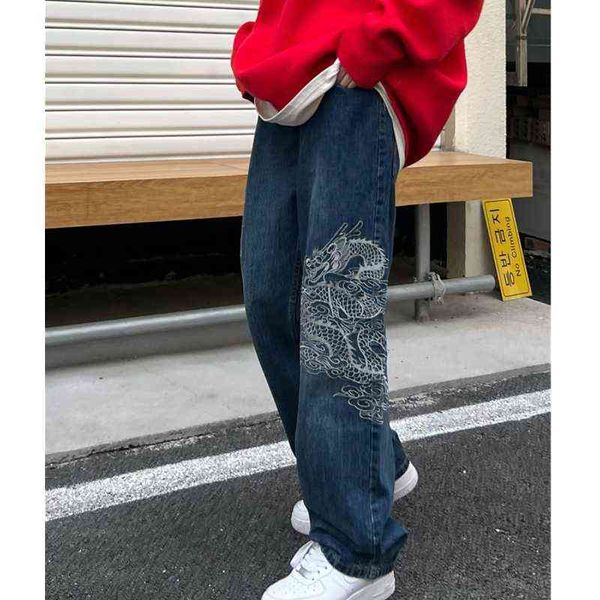 women's jeans retro streetwear dragon embroidery straight baggy pants y2k jeans woman high waist harajuku women's jeans 2022 trend, Blue
women's jeans retro streetwear dragon embroidery straight baggy pants y2k jeans woman high waist harajuku women's jeans 2022 trend, Blue