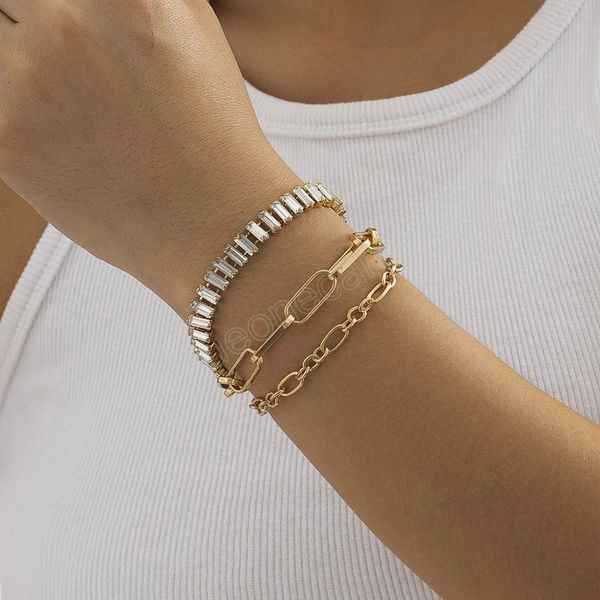 heavy metal rhinestones chain bracelets sets for women vintage u lock bangles trendy couple jewelry, Golden;silver
heavy metal rhinestones chain bracelets sets for women vintage u lock bangles trendy couple jewelry, Golden;silver