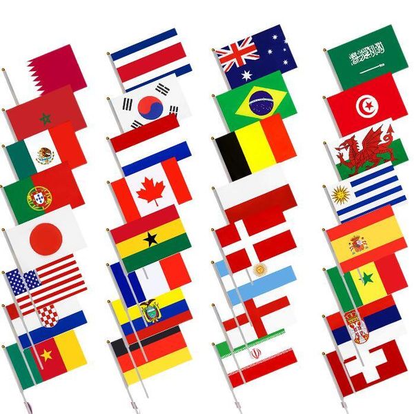 collectable qatar world cup sports small hand waving the flag fans polyester cloth flagpole pp material 32-piece countries 21cmx14cm/8"
collectable qatar world cup sports small hand waving the flag fans polyester cloth flagpole pp material 32-piece countries 21cmx14cm/8"