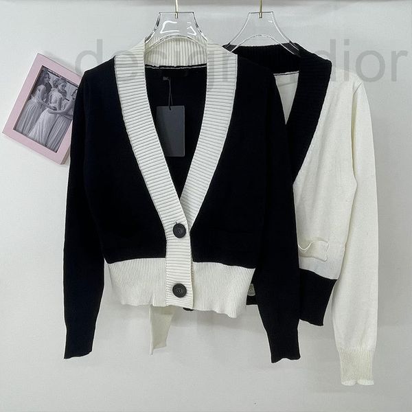 women's knits & tees designer autumn new v-neck color contrast short long sleeve single row two button sweater fashionable wife cardiga, White
women's knits & tees designer autumn new v-neck color contrast short long sleeve single row two button sweater fashionable wife cardiga, White