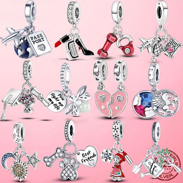925 silver charm beads dangle lucky travel bead fit pandora charms bracelet diy jewelry accessories, Bronze;silver
925 silver charm beads dangle lucky travel bead fit pandora charms bracelet diy jewelry accessories, Bronze;silver