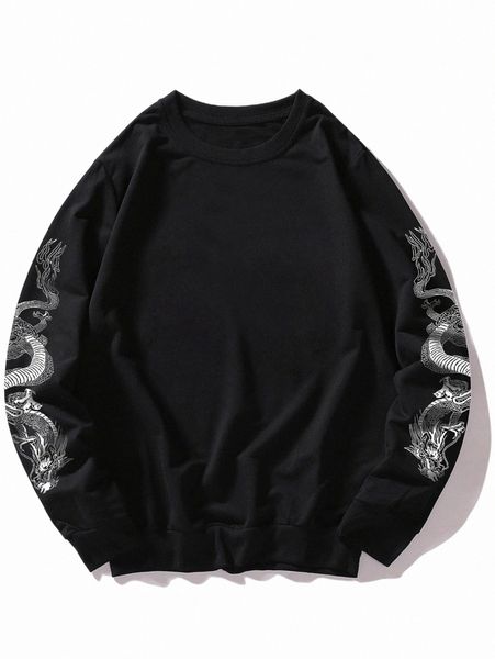 men's hoodies & sweatshirts romwe guys dragon graphic sweatshirt 09y0#, Black
men's hoodies & sweatshirts romwe guys dragon graphic sweatshirt 09y0#, Black
