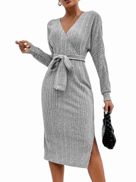 casual dresses surplice neck batwing sleeve split thigh belted dress i0vz#, Black;gray
casual dresses surplice neck batwing sleeve split thigh belted dress i0vz#, Black;gray