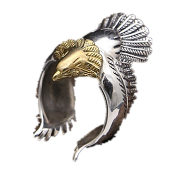 925 sterling silver eagle adjustable band rings two tones golden head antique vintage handmade designer punk hip-hop luxury jewelry accessor
925 sterling silver eagle adjustable band rings two tones golden head antique vintage handmade designer punk hip-hop luxury jewelry accessor