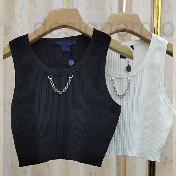women's knits & tees designer high end chain knitted vest solid color vertical stripe slim fit sleeveless bottomless blouse women', White
women's knits & tees designer high end chain knitted vest solid color vertical stripe slim fit sleeveless bottomless blouse women', White