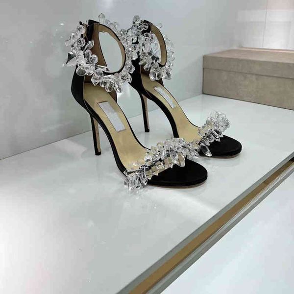 sandals jc high heels crystal ice flower white wedding shoes stiletto fairy style one line sandals, Black 
sandals jc high heels crystal ice flower white wedding shoes stiletto fairy style one line sandals, Black