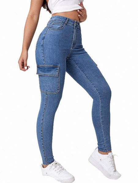 women's jeans high waist flap pocket side skinny jeans l58w#, Blue
women's jeans high waist flap pocket side skinny jeans l58w#, Blue