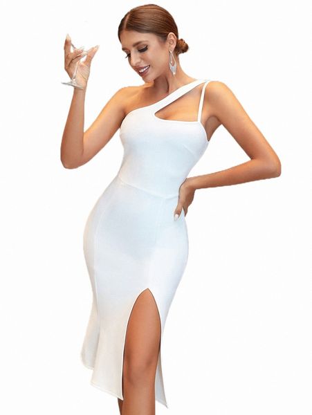 casual dresses adyce one shoulder split thigh bandage dress w2wa#, Black;gray