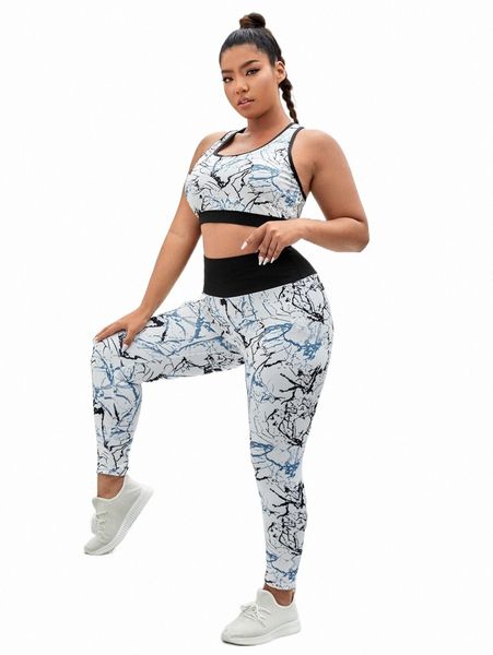 plus size tracksuits plus allover print contrast binding racer back sports set with phone pocket 16ed#, Black
plus size tracksuits plus allover print contrast binding racer back sports set with phone pocket 16ed#, Black