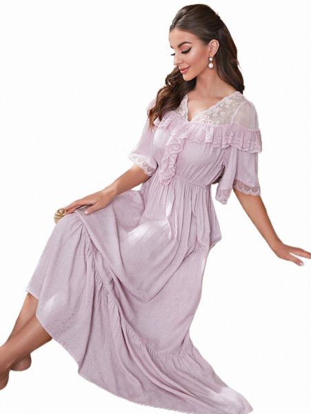 women's sleepwear floral embroidery mesh insert contrast lace ruffle trim nightdress 19zh#, Black;red
women's sleepwear floral embroidery mesh insert contrast lace ruffle trim nightdress 19zh#, Black;red