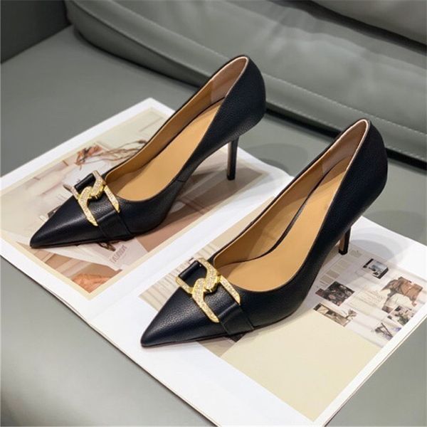 autumn and winter new dress shoes lychee grain cowhide pointed toe stiletto sandals high heels size 34-39, Black
autumn and winter new dress shoes lychee grain cowhide pointed toe stiletto sandals high heels size 34-39, Black