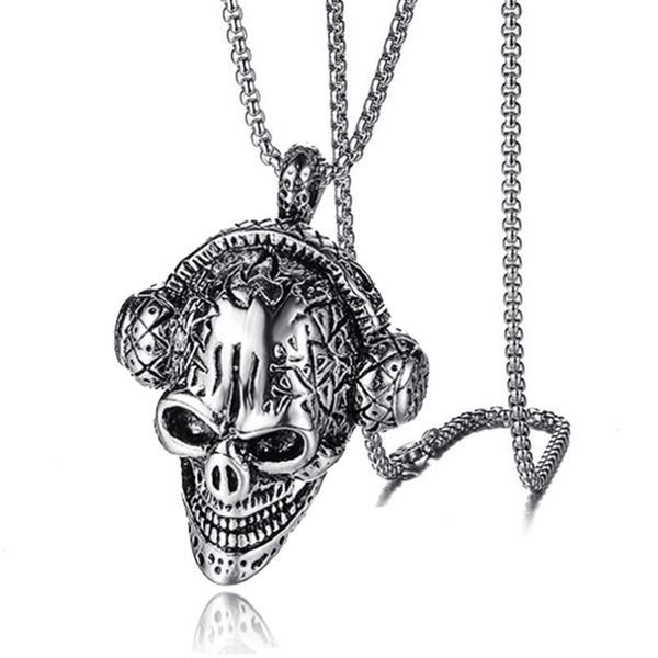 12pcs fashion skull headphone pendant retro punk men's titanium steel stainless steel necklace music personality accessories, Silver
12pcs fashion skull headphone pendant retro punk men's titanium steel stainless steel necklace music personality accessories, Silver