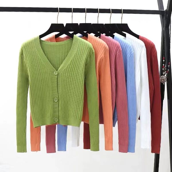 women's knits tees spring and autumn women's solid color v-neck large size loose knitted cardigan casual short outerwear sweater 2, White
women's knits tees spring and autumn women's solid color v-neck large size loose knitted cardigan casual short outerwear sweater 2, White